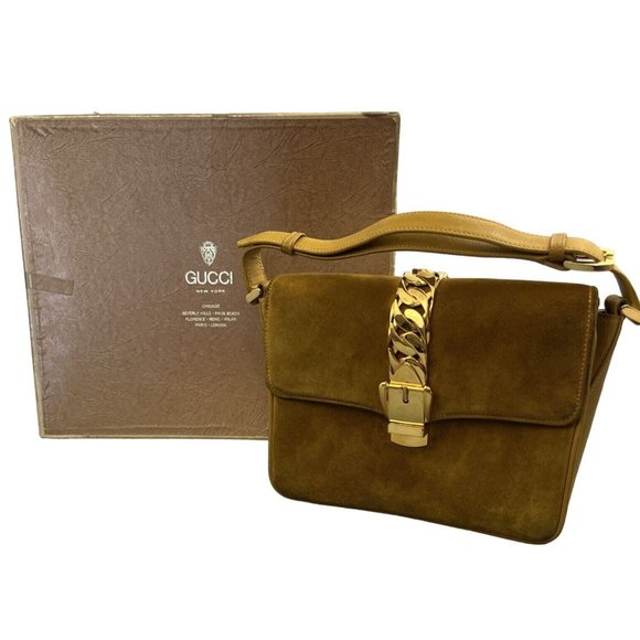 Gucci yellow leather & suede 1975 Sylvie bag in original box - Picture 11 of 13